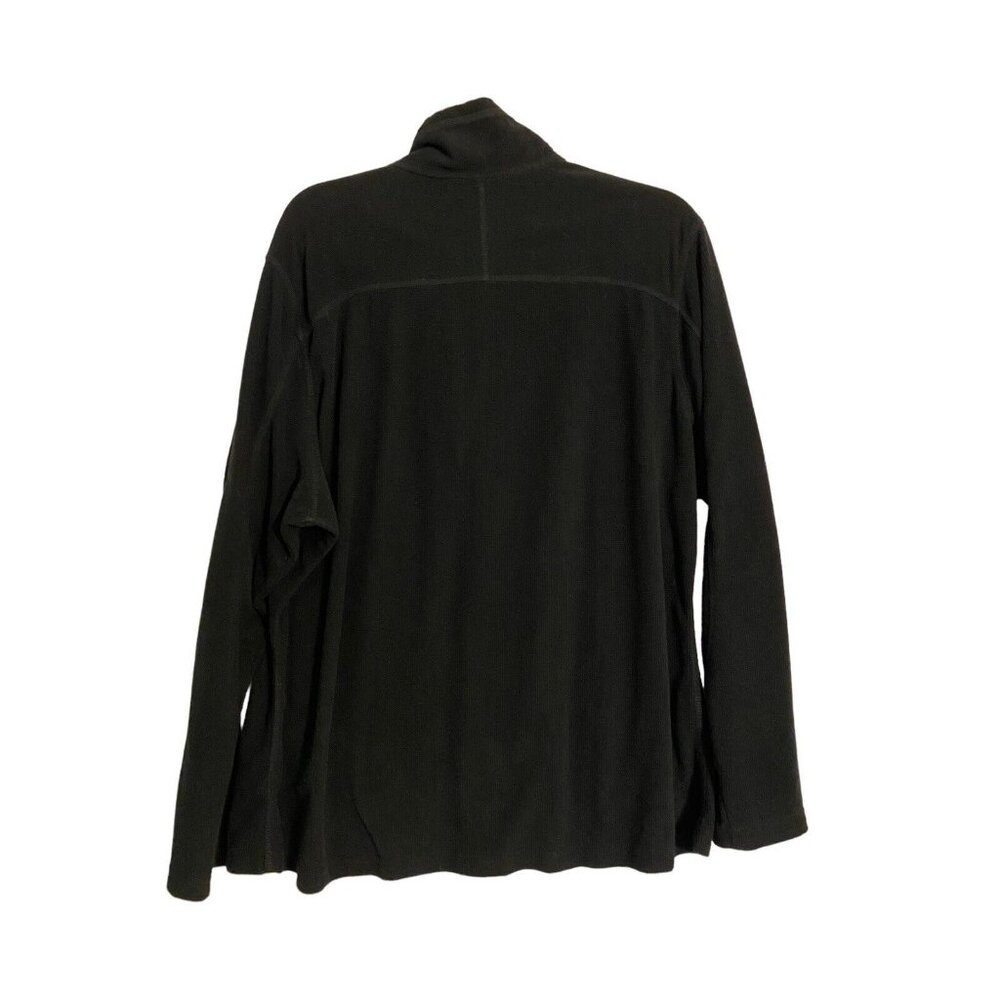 NEW Eddie Bauer Women's Quarter Zip Grid Fleece Jacket Size 2X Black Activewear - Picture 2 of 5